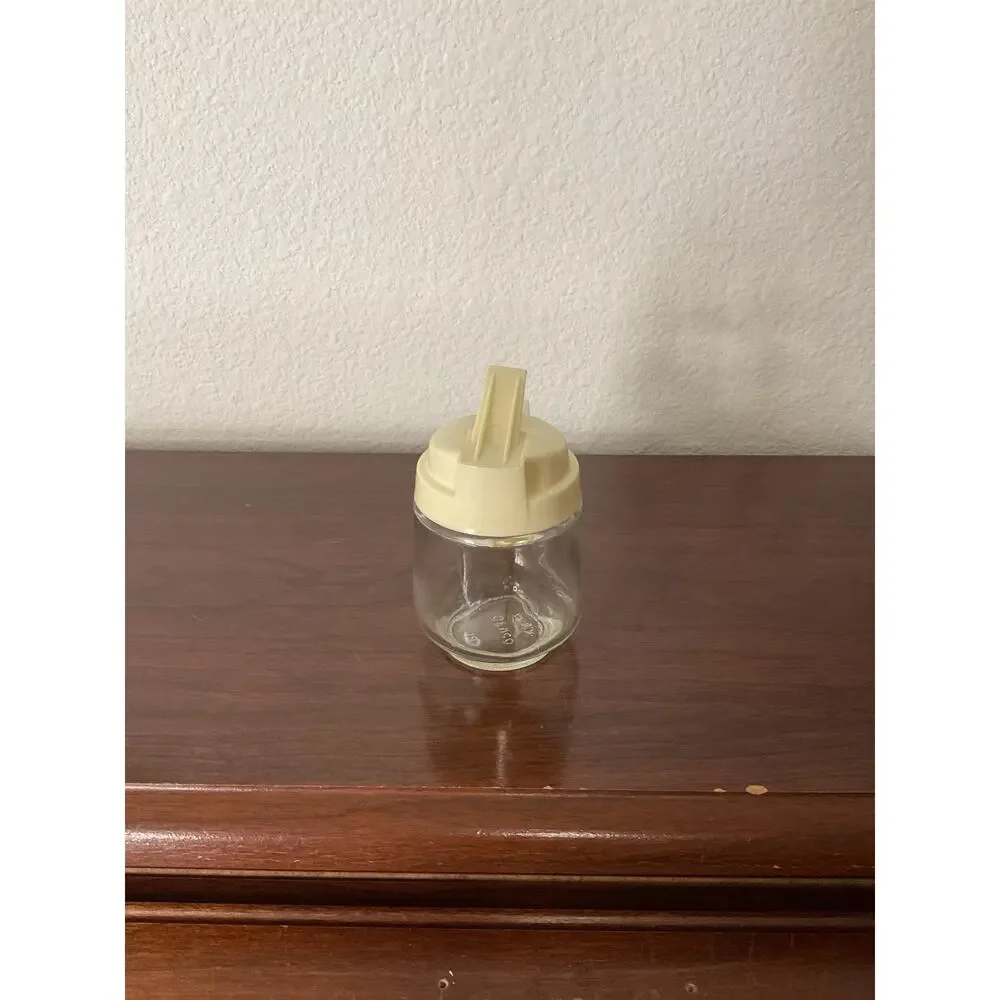 Vintage small Gemco glass syrup dispenser cream lid